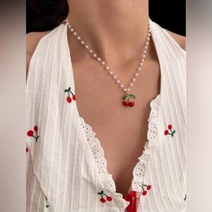 Cherry Women's Necklace, Suitable For Everyday